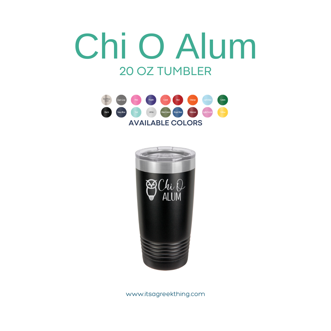 Chi Omega Alum 20 Oz Tumbler