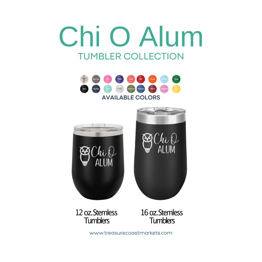 Chi Omega Alum Wine Tumbler