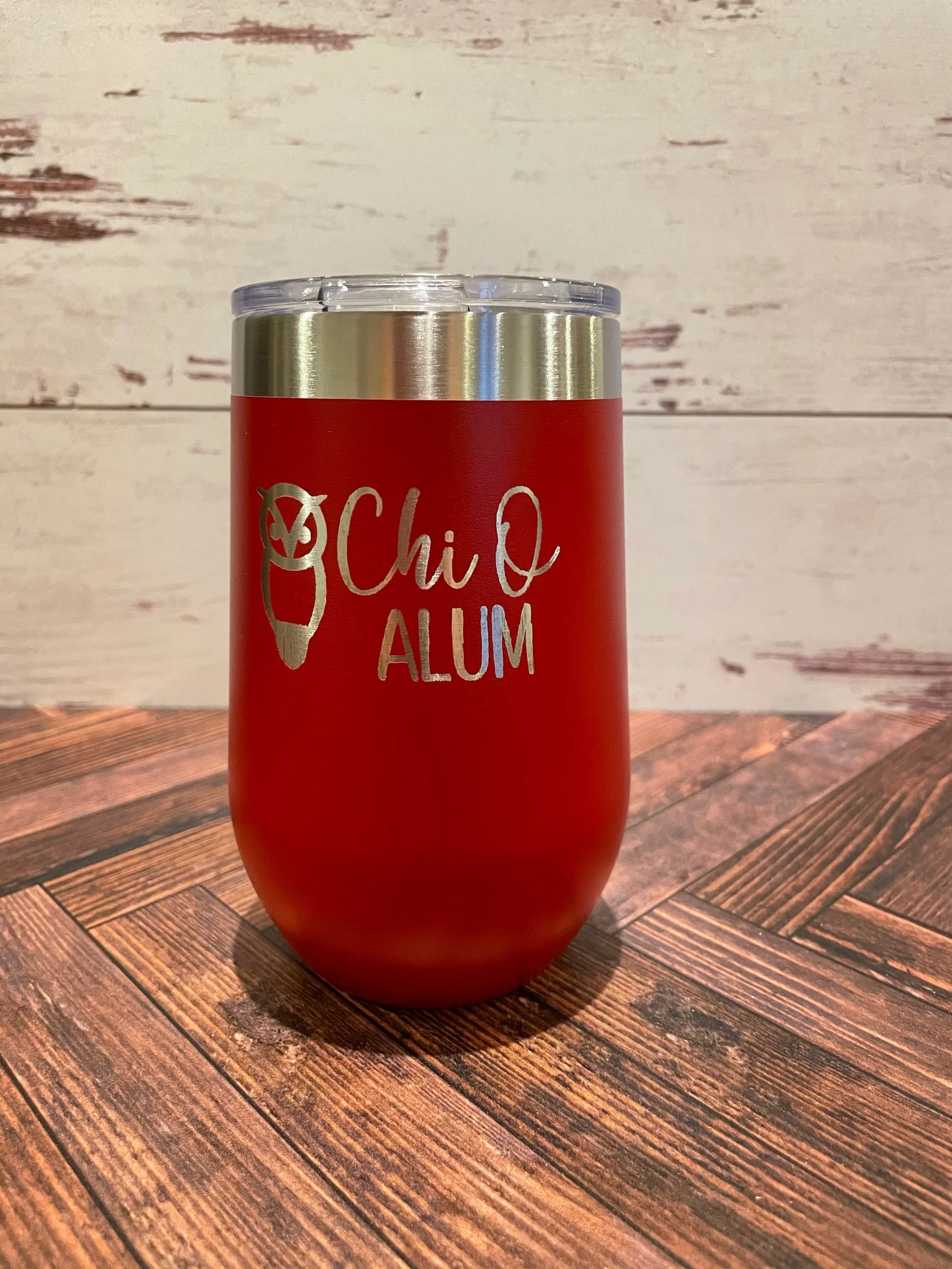 Chi Omega Alum Wine Tumbler