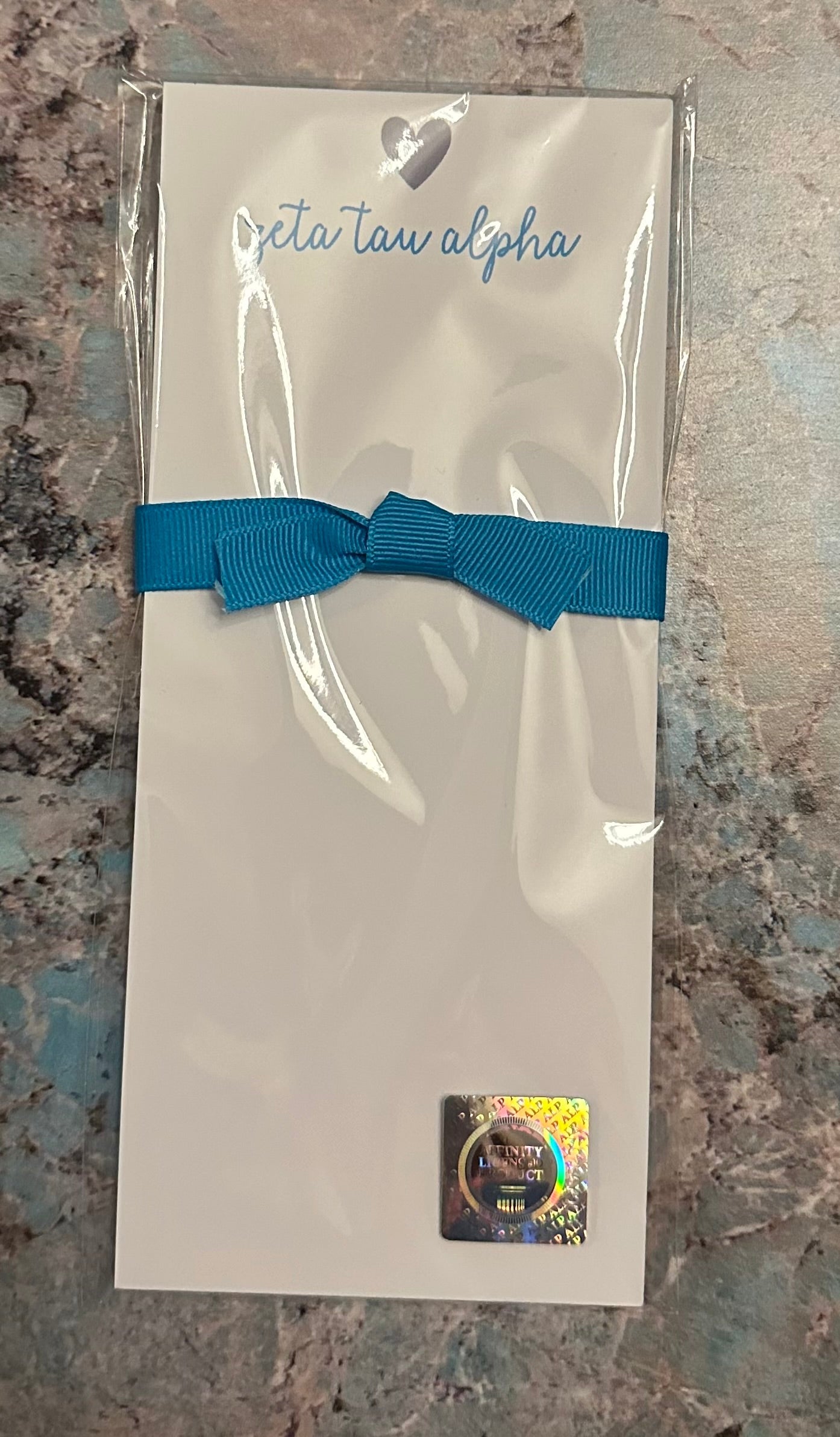 Zeta Tau Alpha Heart Skinny Notepad