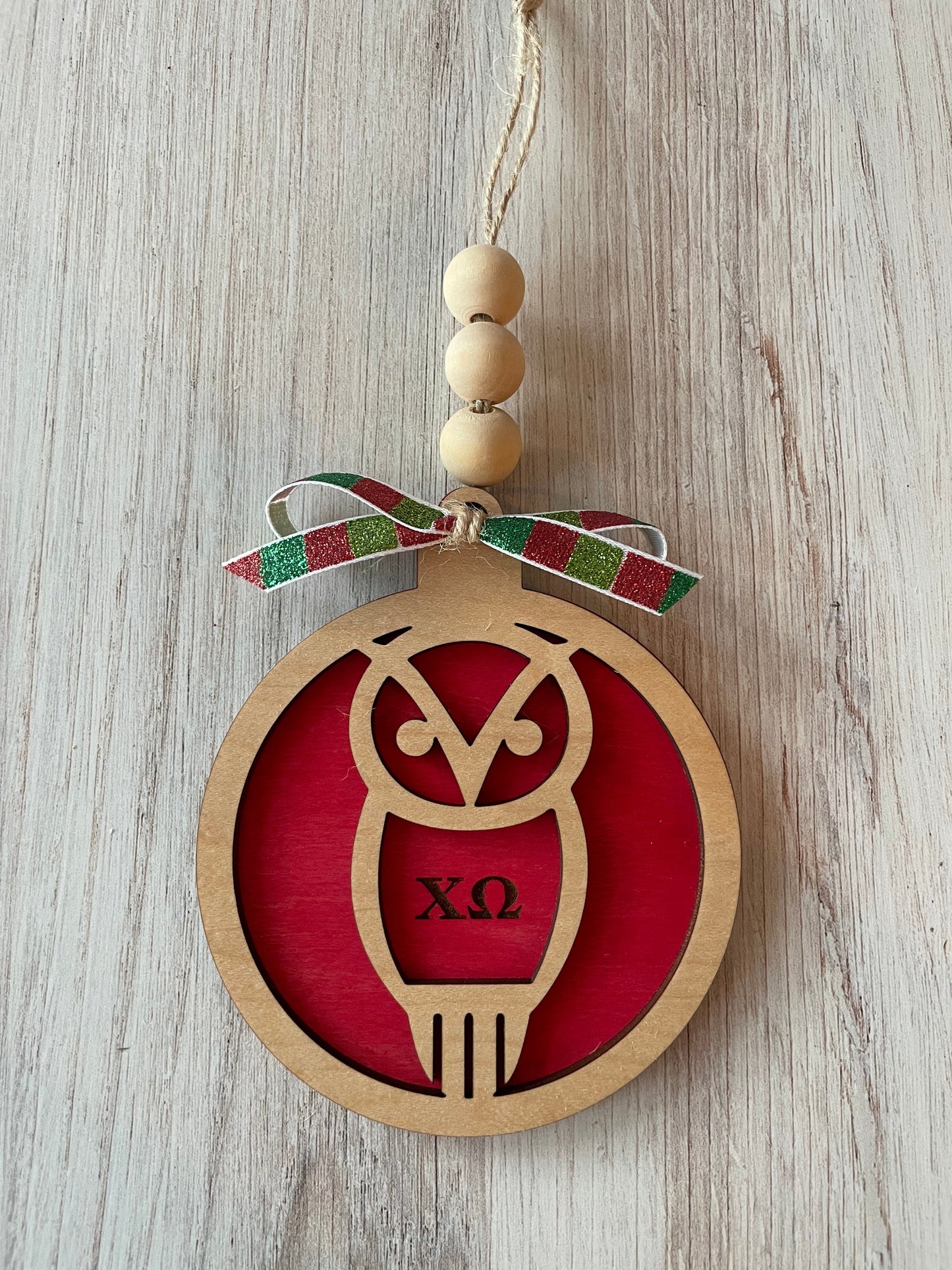 Chi Omega Owl Ornament